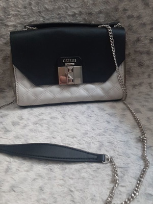 Guess shoulder bag like new, black and beige
