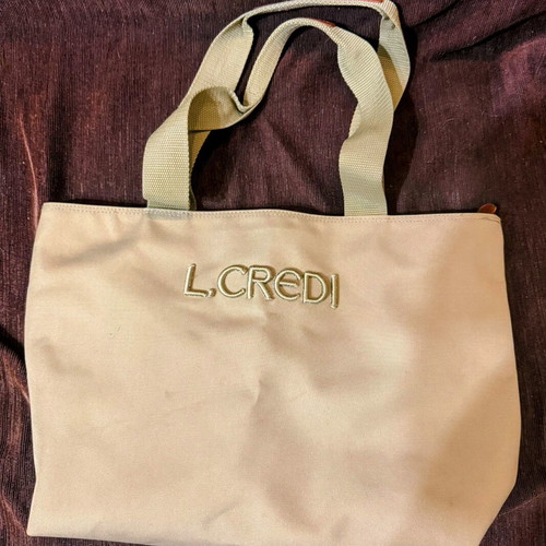 L.CREDI Munich Shoulder Bag new, beige canvas, chic and spacious
