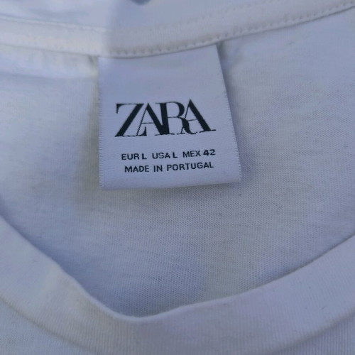 Zara men's t-shirt with Mona Lisa print large like new, white
