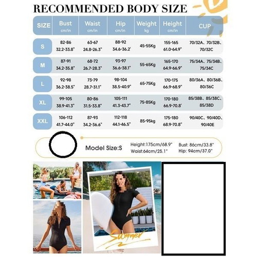 RITOSTA women's black one-piece sports swimsuit with short sleeves and front zipper, L