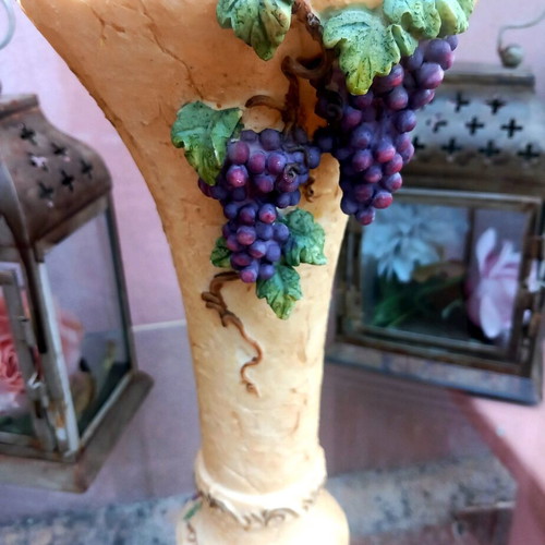 Vase used about 0.25m high with grapes decoration
