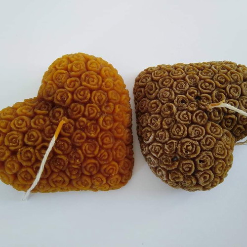 Heart-shaped candle made to order from pure beeswax