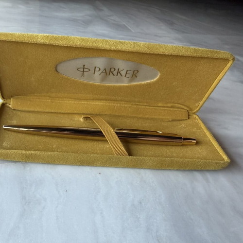 Parker Classic Gold Plated Ballpoint Pen with vintage velvet case