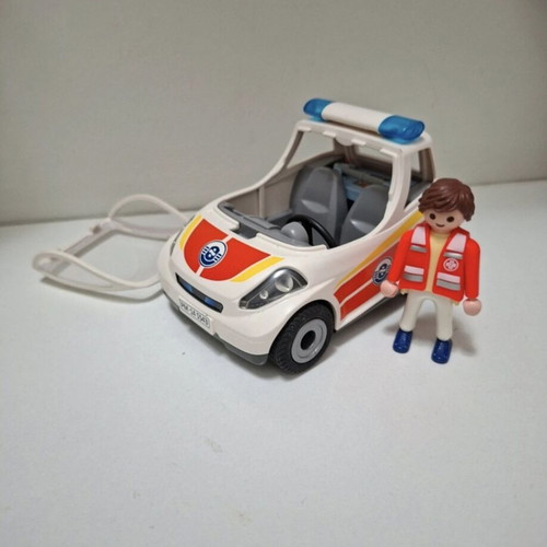 Playmobil Hospital Emergency Helicopter and City Action Emergency Vehicle like new