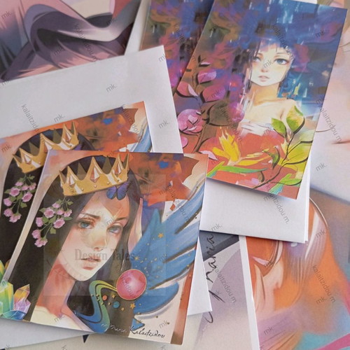 Card postal new, set of 4 pieces with envelopes