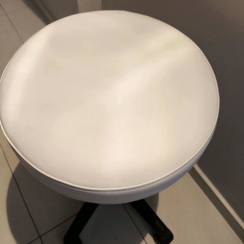 Gas Lift Beauty Stool used, white color
