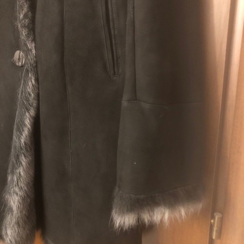 Gueros Costas mouton coat long new unworn women's size L black