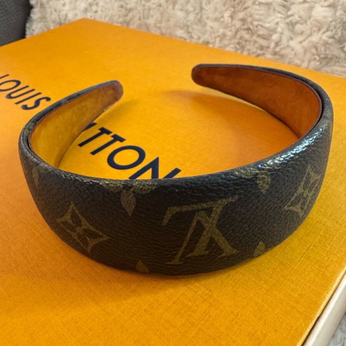 Louis Vuitton Monogram Headband used, beige and brown