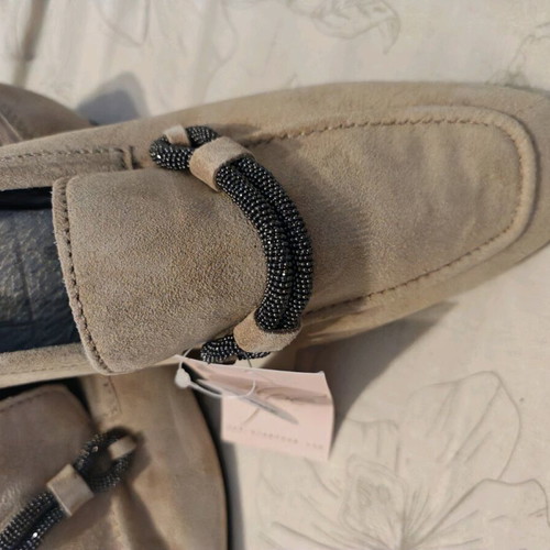 Alpe leather loafers new, castor leather, size 40, beige