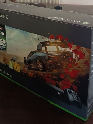 Xbox One X console like new with white controller