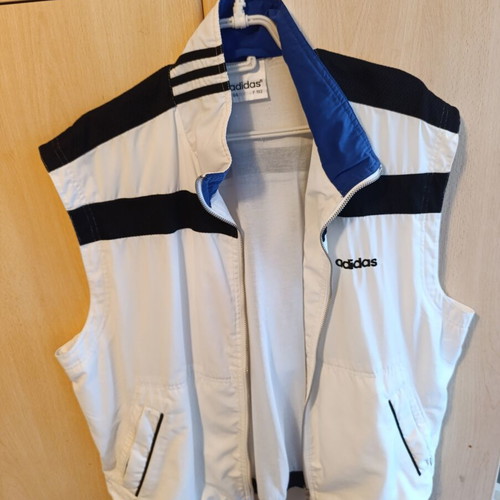 Adidas sleeveless jacket white size L like new