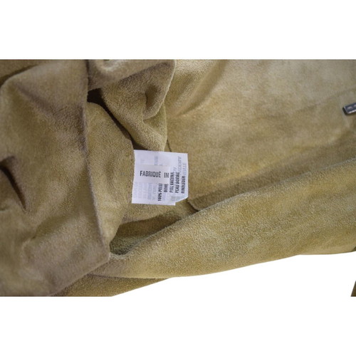 Gianfranco Ferré GFF vintage suede leather safari shacket jacket XL used, yellow