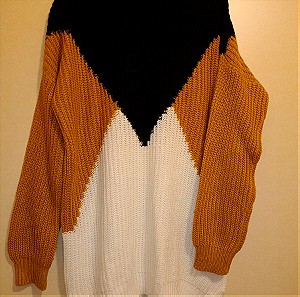 Τρίχρωμο γυναικείο πουλόβερ Doca, Large/Extra Large