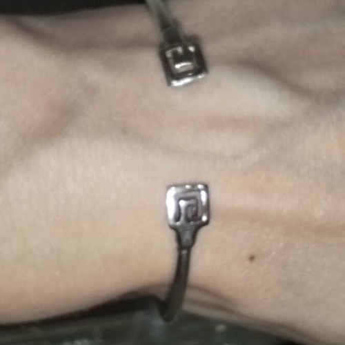 Handmade silver bracelet with meander 925, like new, adjustable size