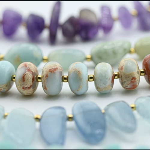Handmade necklace with semi-precious stones and gold-plated silver made to order