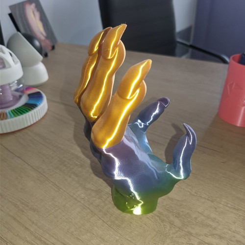 Demon Hand Controller Stand like new, multicolor silk PLA 3D print