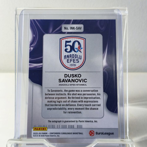 Dusko Savanovic EuroLeague Ink Auto Gold #6/10 2025-26 Panini Contenders card like new