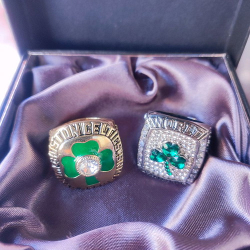 Boston Celtics Garnett and Larry Bird championship rings set
