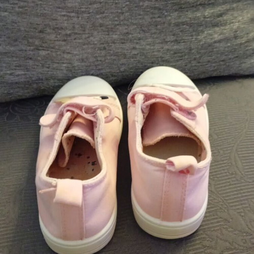 Pink Canvas Shoes No25 with Dog Design for Girls like new
