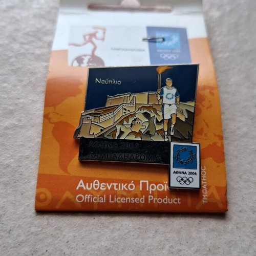 Olympic Pin Athens 2004 Torch Relay Nafplio new, official licensed product