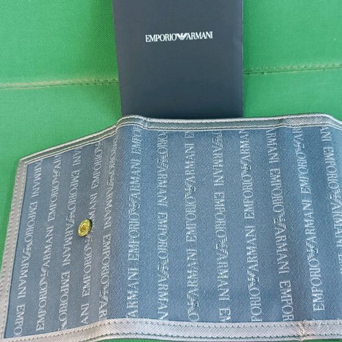 Emporio Armani fabric wallet grey-blue like new