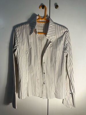 Women's white striped shirt used, size S
