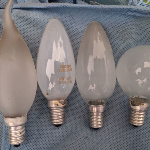 Incandescent light bulbs used, pack of 8, E14 socket