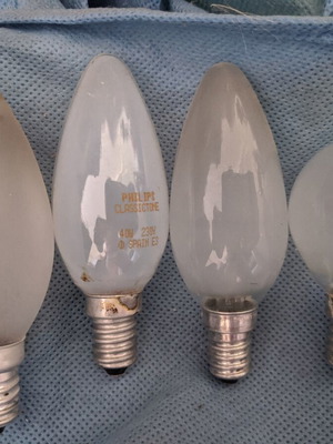 Incandescent light bulbs used, pack of 8, E14 socket