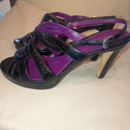 Sergio Rossi patent leather sandals like new, black, size 37.5