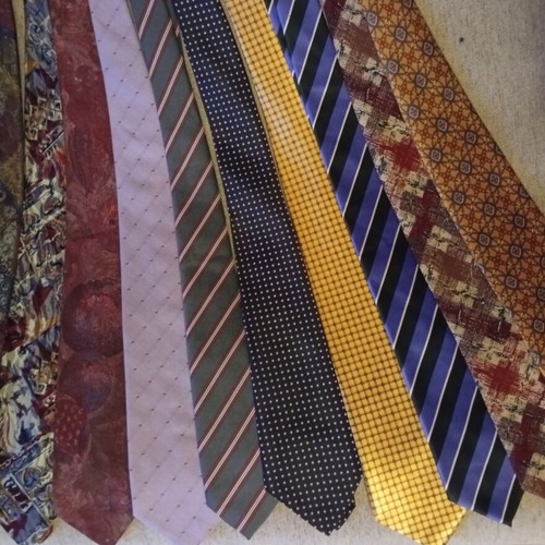 Ties used, various Italian, French, Greek, silk and polyester