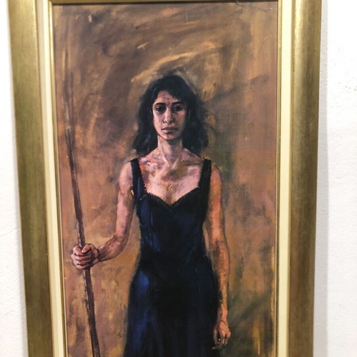 Katzourakis painting copy used with frame 42x104 cm