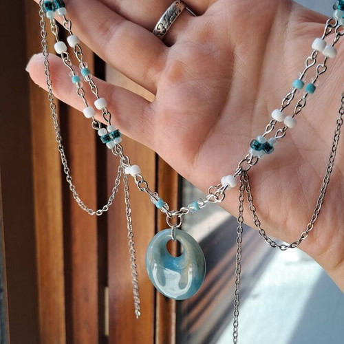 Women's Silver Necklace handmade, made to order, turquoise