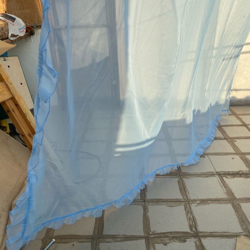 Curtain pair with volan used, height 1.97m width 2.92m each