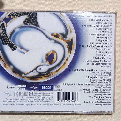 Camel Music Inspired By The Snow Goose CD like new