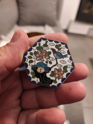 Vintage Cloisonne metal box handmade used