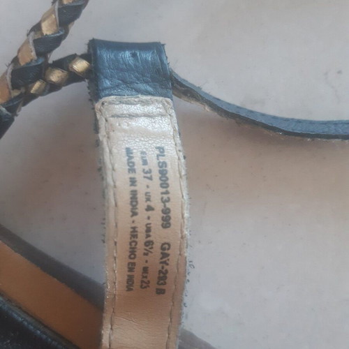 Pepe Jeans leather sandals size 37, black and gold