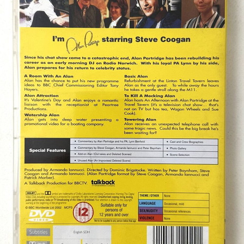 I'm Alan Partridge DVD set, like new, 2 discs, English with subtitles