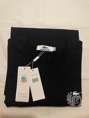 Lacoste T-Shirt Triple Logo Black size L new