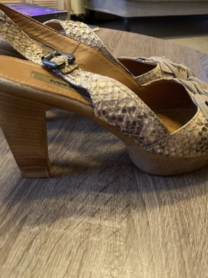 Mana Design Snake Print Peep Toe Sandals Size 40 Used