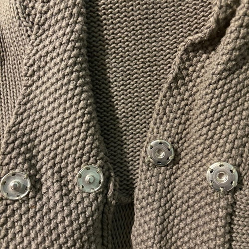 Zara knitted short-sleeve cardigan like new, khaki