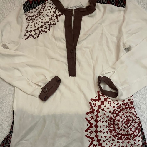 Desigual women's shirt like new, white and brown, size XS