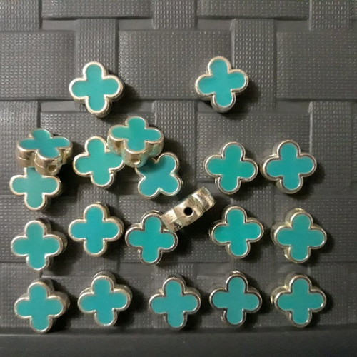28 Blue cross charms with silver color, Crafts & new plastic constructions, Cross
