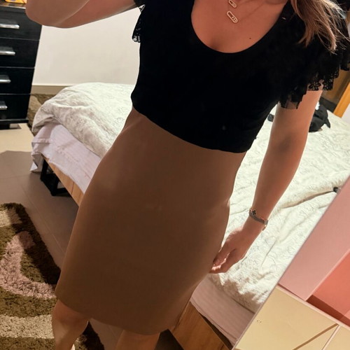 Midi dress Zic Zac like new, size M, black and beige