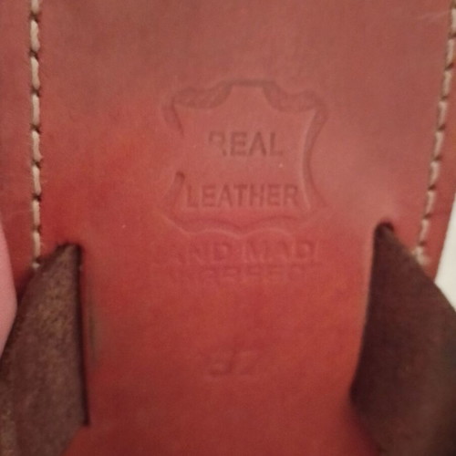 Leather sandals flip-flops size 37 used, brown