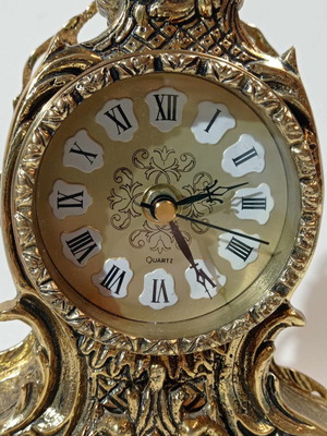 Large brass ornate Quartz clock used
