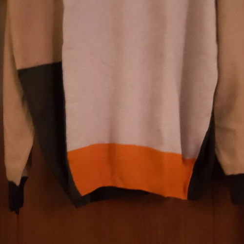 Wool men's sweater like new, size S, beige and brown