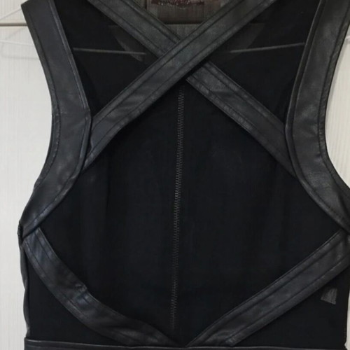 Leather top new, black, size S