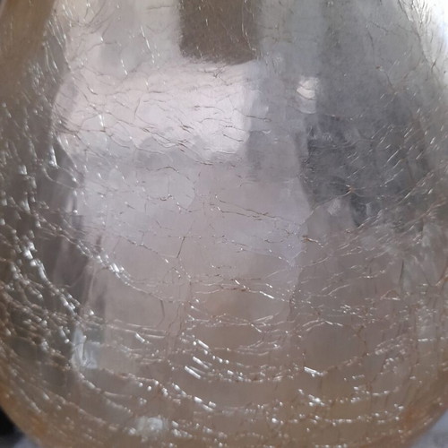 Ceiling light globe with beige crackle glass