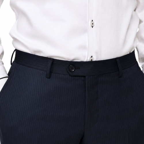 Hinxton House men's suit blue navy pinstripe like new, jacket 40, pants 36