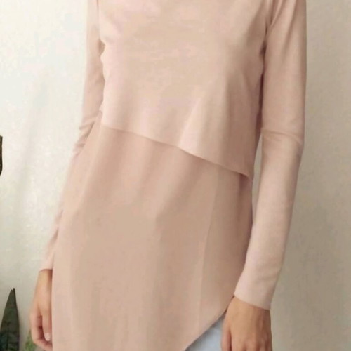 Asymmetric Zara blouse in powder pink like new size M